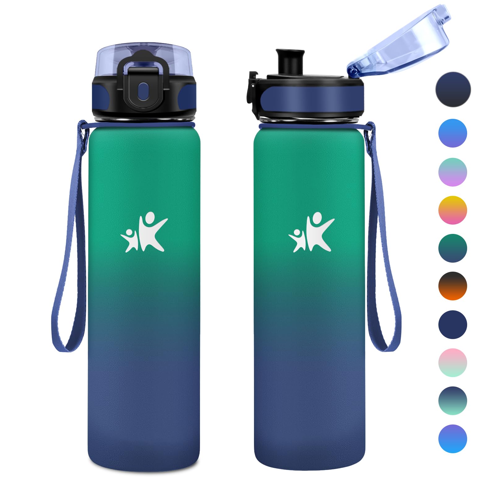 KollyKolla Stainless Steel Water Bottle 500 ml Thermos Flask BPA-Free Insulated Flask Leak-Proof Thermos Water Bottle for Children School Sports Fizzy Fitness Outdoor Camping