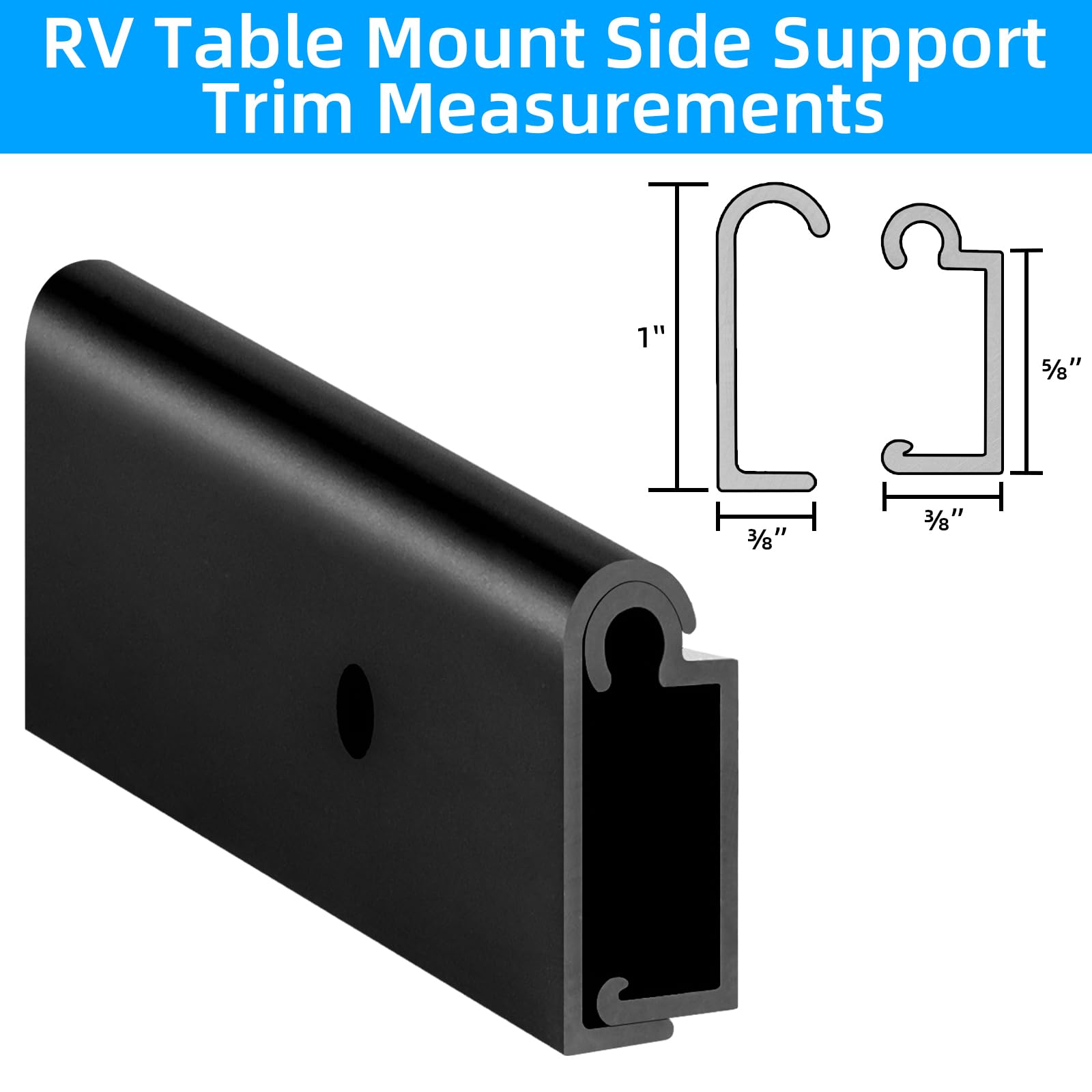 Soporte de Mesa de Aluminio para Caravana, Soporte de Mesa Deslizante para Comedor al Aire Libre, Soporte de Mesa Deslizante para Caravana, Remolque, Acabado Liso de 30 Pulgadas, Incluye