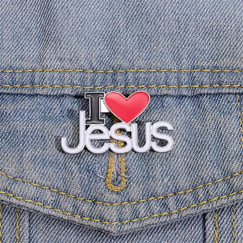 Image of I Love Jesus Brooch Pin Set Religous Christian Enamel Lapel Pin for Backpacks Lapel Pins Bedge Brooches Pins for Bags Hats Caps Clothes Vest Jackets