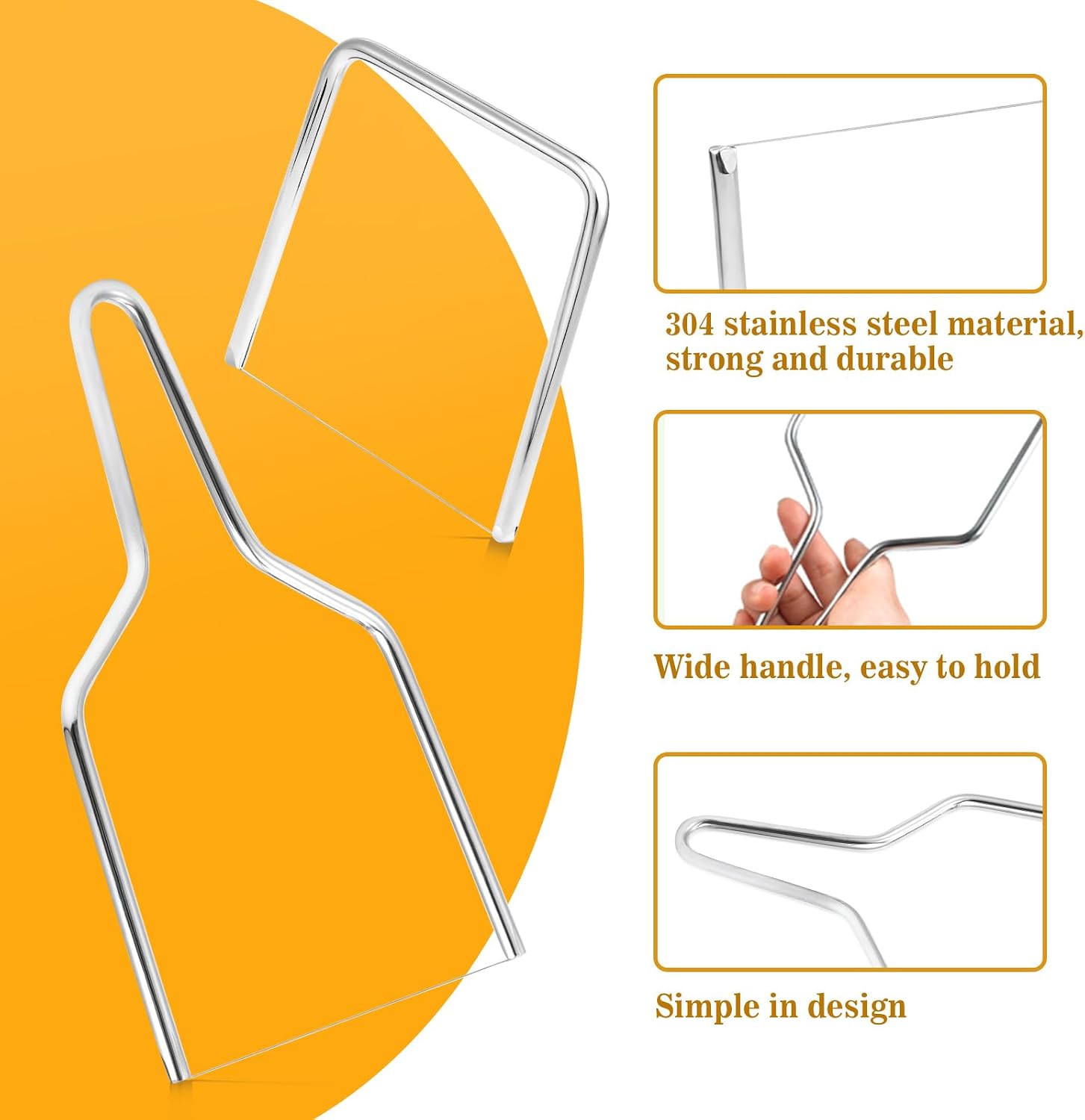 2 PCS Wire Cheese Slicer, Stainless Steel Wire Cheese Cutter Kit for Kitchen Block Cheese and Butter Slicer Tool (Y Type & U Type)