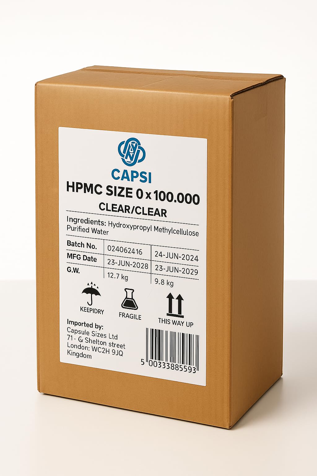 Capsule Vuote Vegetali Misura 0 – 100.000 Pezzi | Capsule HPMC Trasparenti per Integratori | Facili da Riempire, Chiusura Rapida, Vegan, Senza OGM