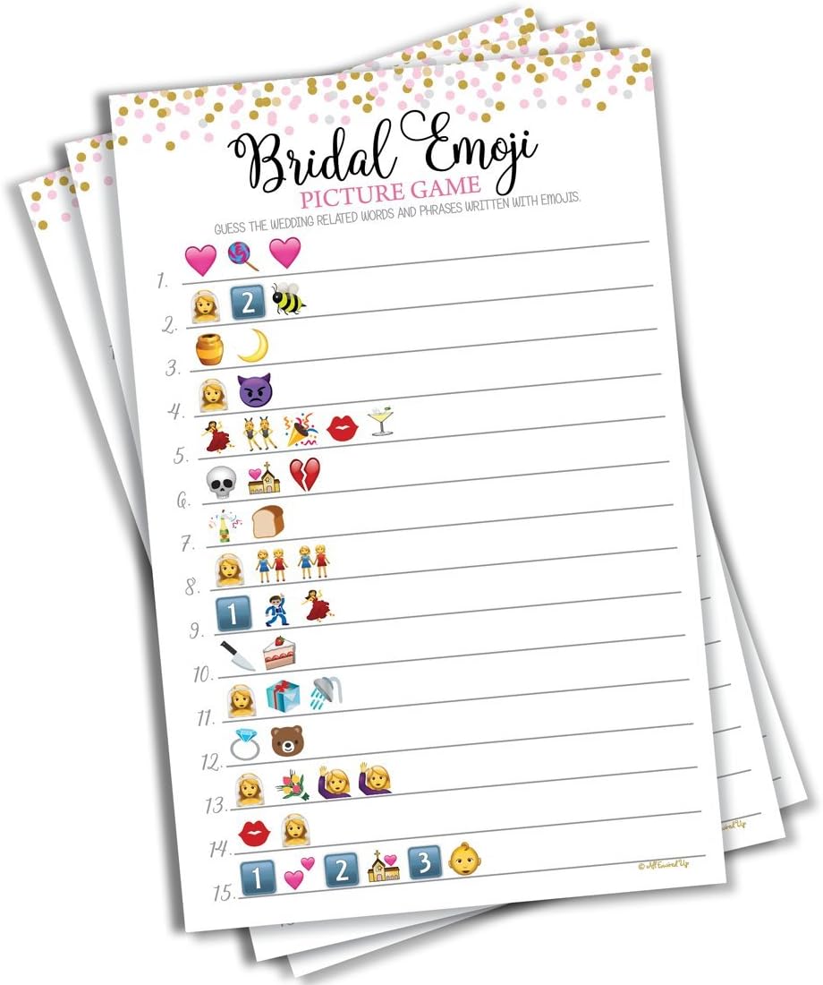 Bridal Shower Emoji Picture Game (50-sheets)