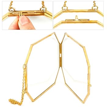 押し花アート八角形フレーム 押し花額 八角型ゴールドフレームの押し花額 神戸六甲 優花