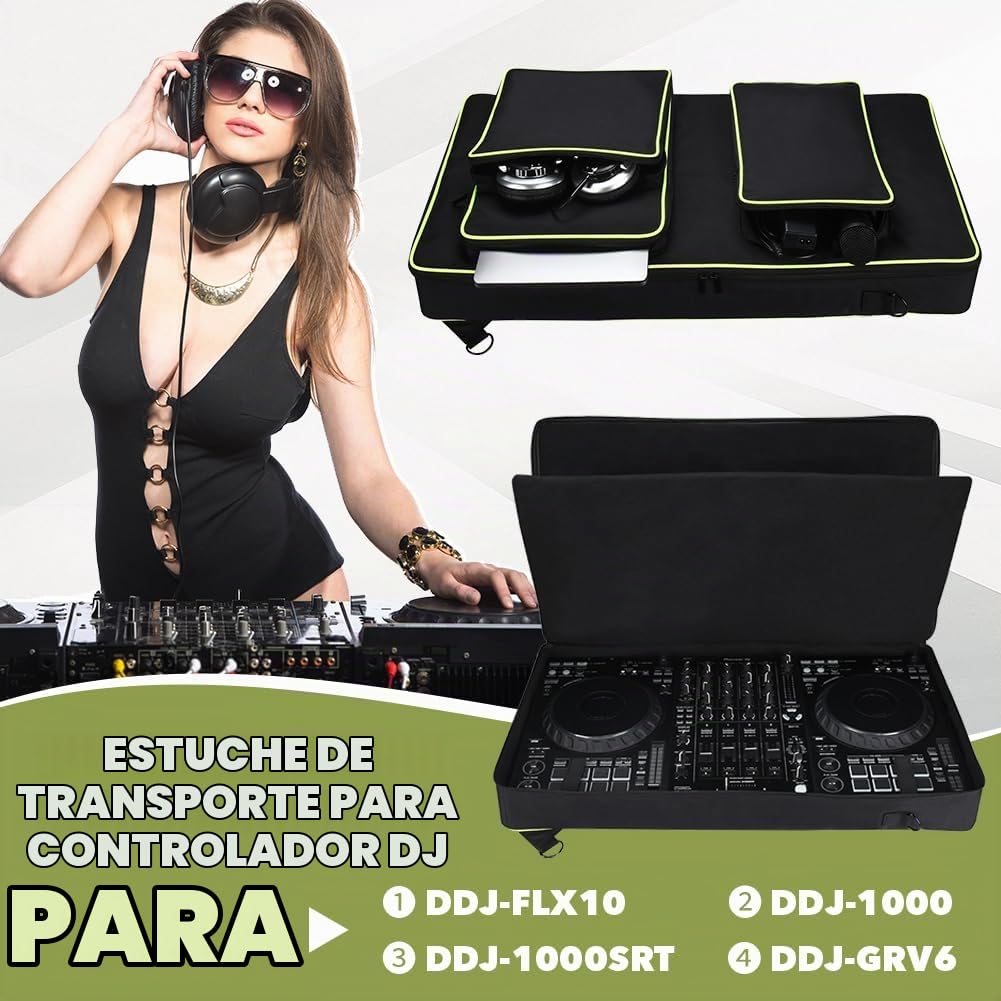 Funda de Transporte Portátil para Pioneer DJ DDJ-FLX10/DDJ-1000/DDJ-1000SRT | Bolsa de Almacenamiento de Viaje para AlphaTheta DDJ-GRV6, Estuches con Correa de Hombro Ajustable