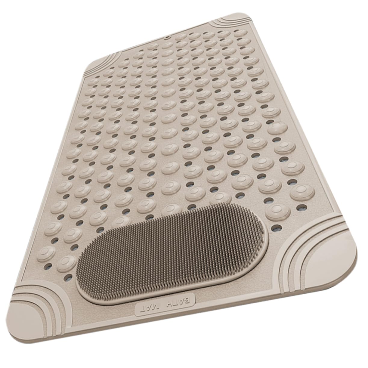 Alfombrilla de Bañera Antideslizante con Ventosas de PVC, Diseño de Drenaje y Masaje Exfoliante para Pies en Ducha y Baño