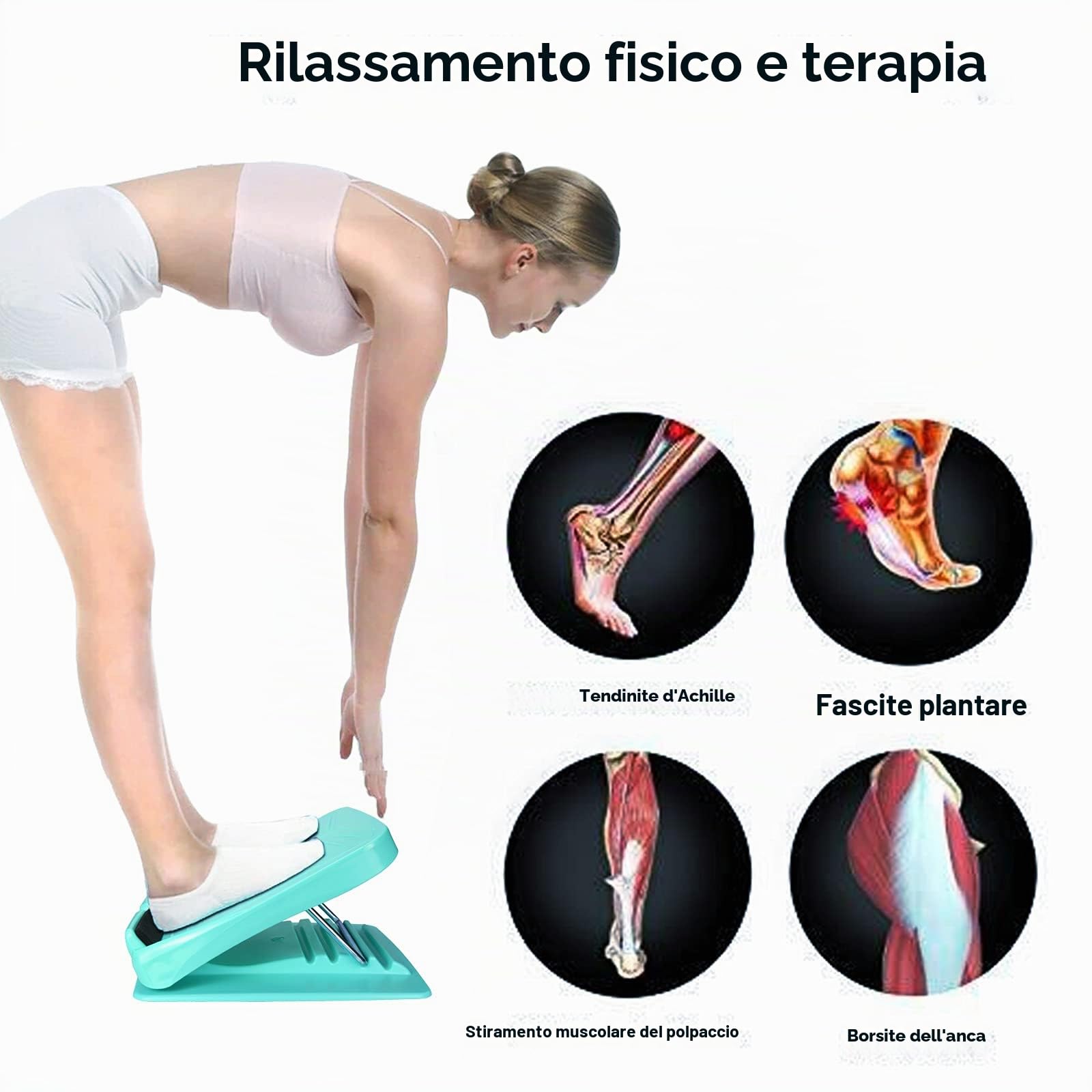 Tavola inclinata stretching, Regolabile Slant Board Fitness Bilanciamento Estensibile per Costole, Tacchi, Ischio-tendini, Achille, Esercizio Muscolare polpette Gamba