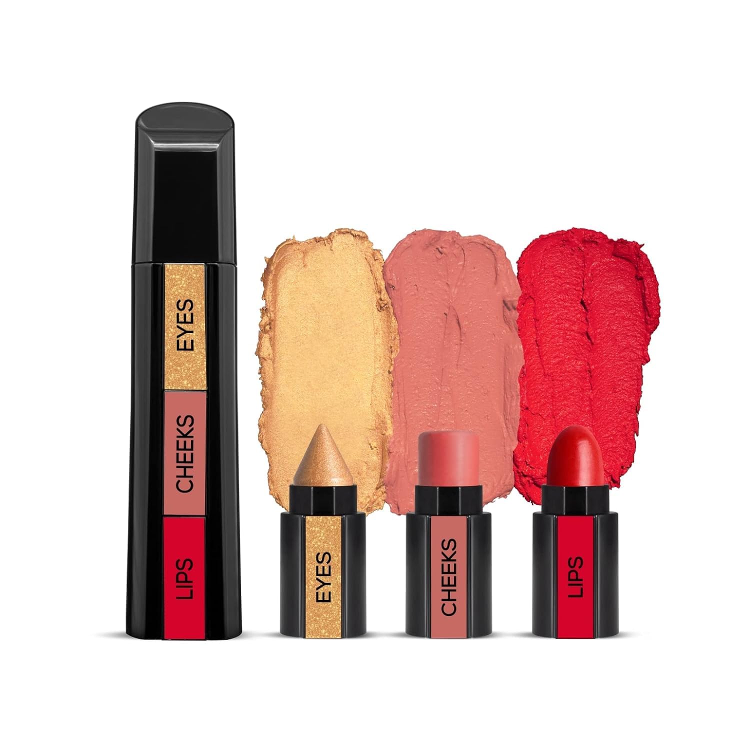 Ublic 3 In 1 Makeup Stick Eyeshadow, Blush & Lipstick| Infused With Vitamin E| Intense Color Payoff| Compact & Travel Friendly.
