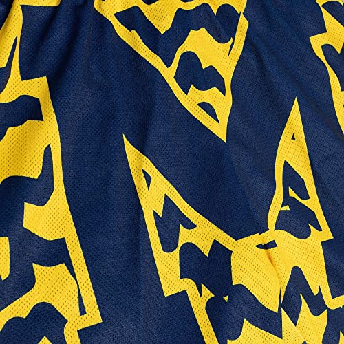 Mitchell & Ness Michigan Wolverines Mens NCAA Jumbotron 2.0 Sublimated Navy/Maize Shorts3
