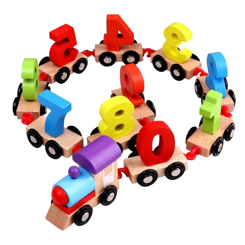 Train En Bois Magnétique Dinosaure - Jouet Éducatif 0-9 Pour Enfants 3-7 Ans | Cadeau Montessori Garçon Fille