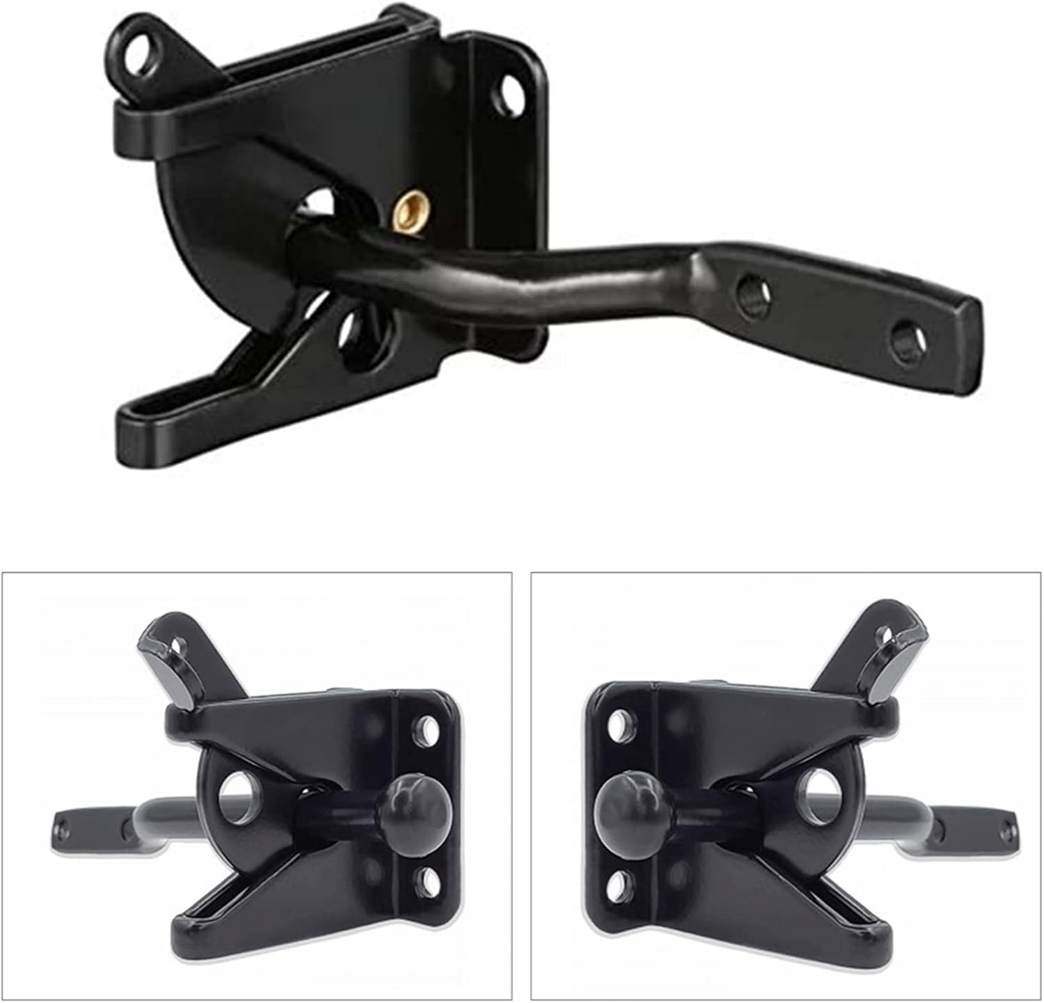 Hinges Home Black Bolt for Doors Hinge Pin with Screws Easy Install Outdoor Fence Hardware Carbon Steel Stopper Lever Lock Security