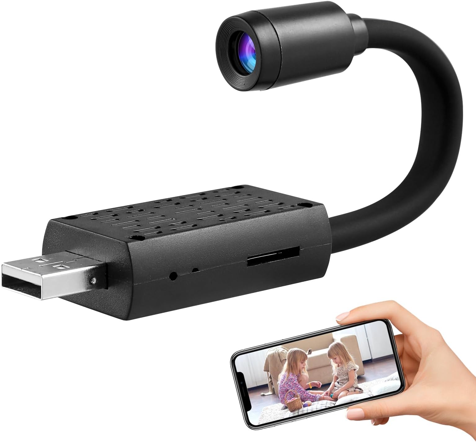 Hemobllo Security 1080P Usb Powered Home Monitor with Night Vision Motion Remote Access and Wide Angle