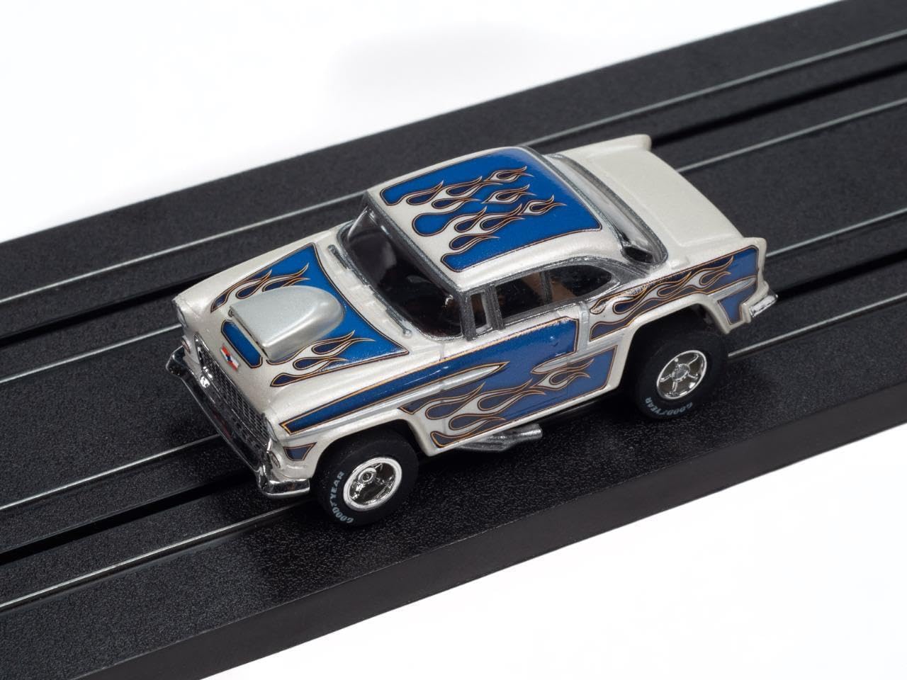 Auto World SC412-1BLU Xtraction 1955 Chevrolet Bel Air (Blue) HO Scale Slot Car