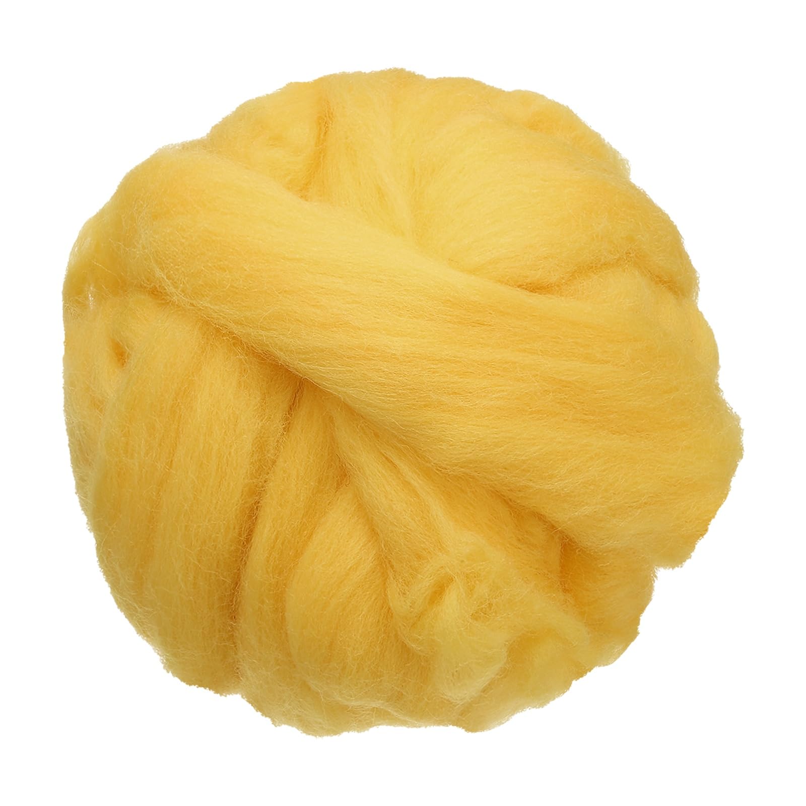 sourcing map 3.53oz Wool Roving Yarn, Needle Felting Wool Fiber DIY Craft Needle Wet Felting Supplies for Blending Weaving Handcrafts, Medium Yellow
