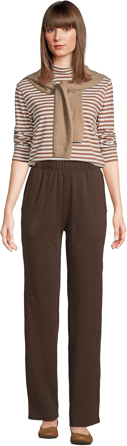 Lands' End Women s Sport Knit Pants Rich Coffee Tall Small - Image 5