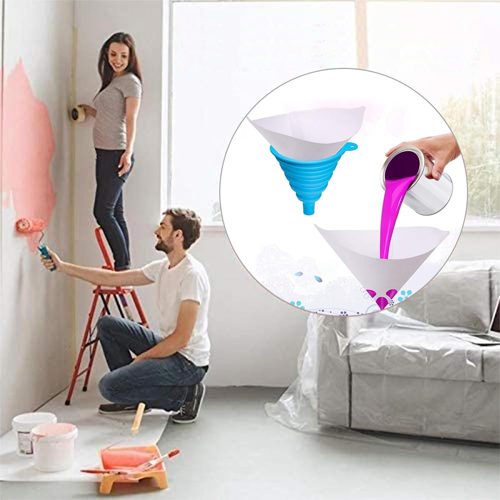 Filtri Per Vernice 20 Pezzi - Con Imbuto In Silicone, Per Vernici Auto, Resine, Coloranti - Foto 2