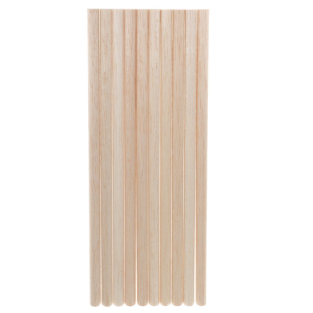 10 Set 10 Stück Holz unlackiertes Holz Handwerk Halbrund Stick Dübel Stange 11 mm