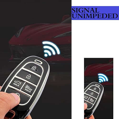 Miniatura 3 de Funda para llavero Hyundai con llavero de TPU para llave de coche, protección de 360 grados, compatible con Hyundai 2019 2020 2021 2022 2023 Sonata