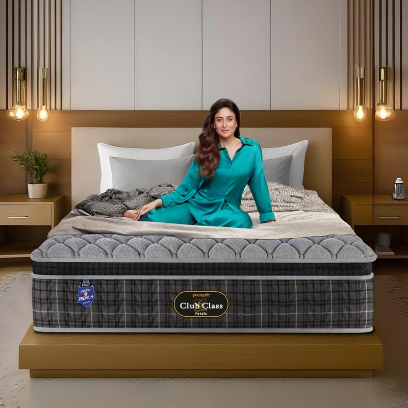 Image of Springfit Club Class Petals Mattress with Pocket Spring and Aerosleep Memory & HR Foam | 6 Inches Single Size (72x36x6) | Medium Soft | CertiPUR-US & Certiguard Technology