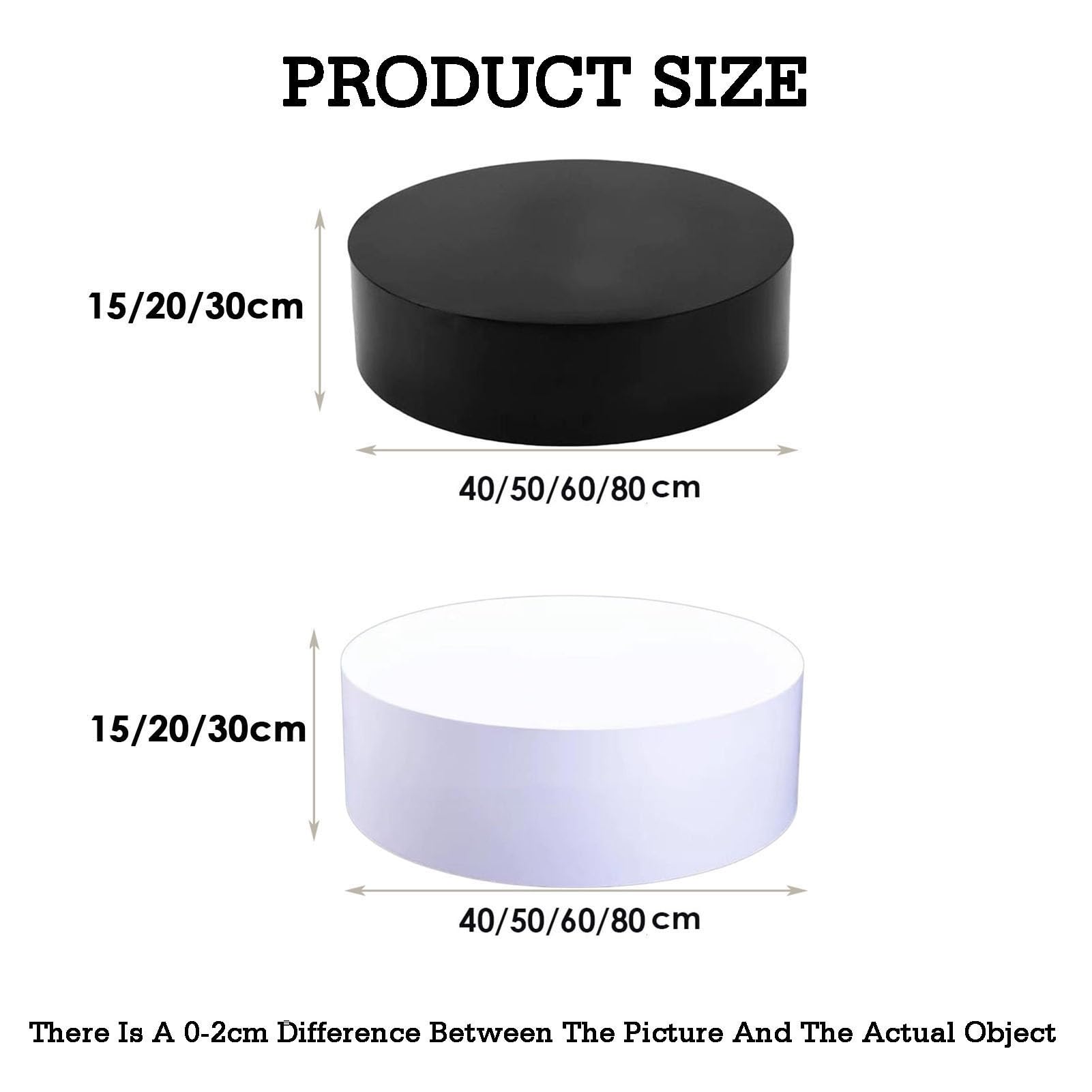 Przenośna okrągła platforma sceniczna na imprezy manekin biżuteria stojak z regulacją wysokości domowy butik klimatyzator czarny 60 x 30 cm