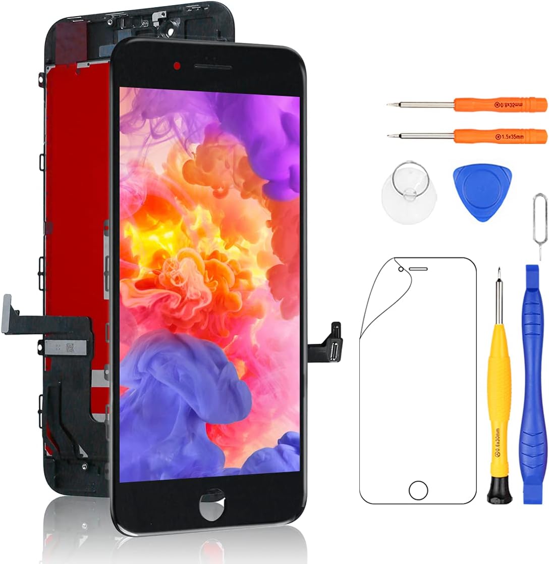 Yodoit for iPhone 8 Plus LCD Display and Digitizer Assembly Glass Touch Screen Replacement with Frame + Repair Tool Kit (5.5 inches Black)