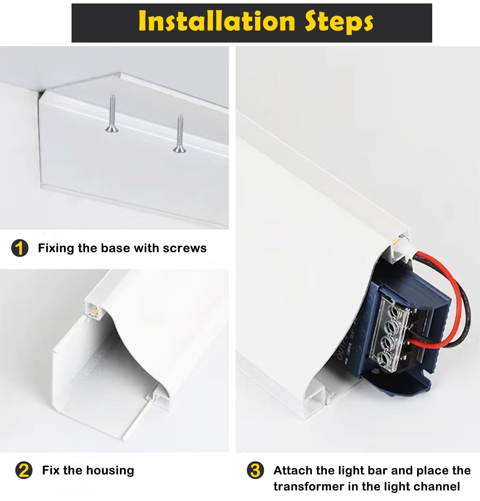 Deckenprofil mit LED-Diffusor ohne Spot, doppelte Aluminium-Lichtleiste, indirektes Beleuchtungsprofil für Trockenbauwände (3 m [9,8 ft])
