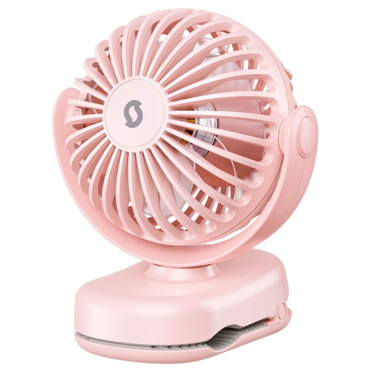 SWEETFULL Portable Clip on Fan - Mini Rechargeable Personal Fan with Strong Clamp, 3 Speeds, 11Hrs Cooling, Cute Small Desk Cooler for Stroller Bed