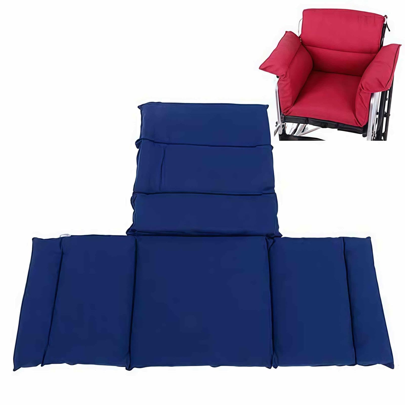 Cojines para silla de ruedas para aliviar la presión con fundas para reposabrazos, cómodo cojín de apoyo para la espalda para personas mayores