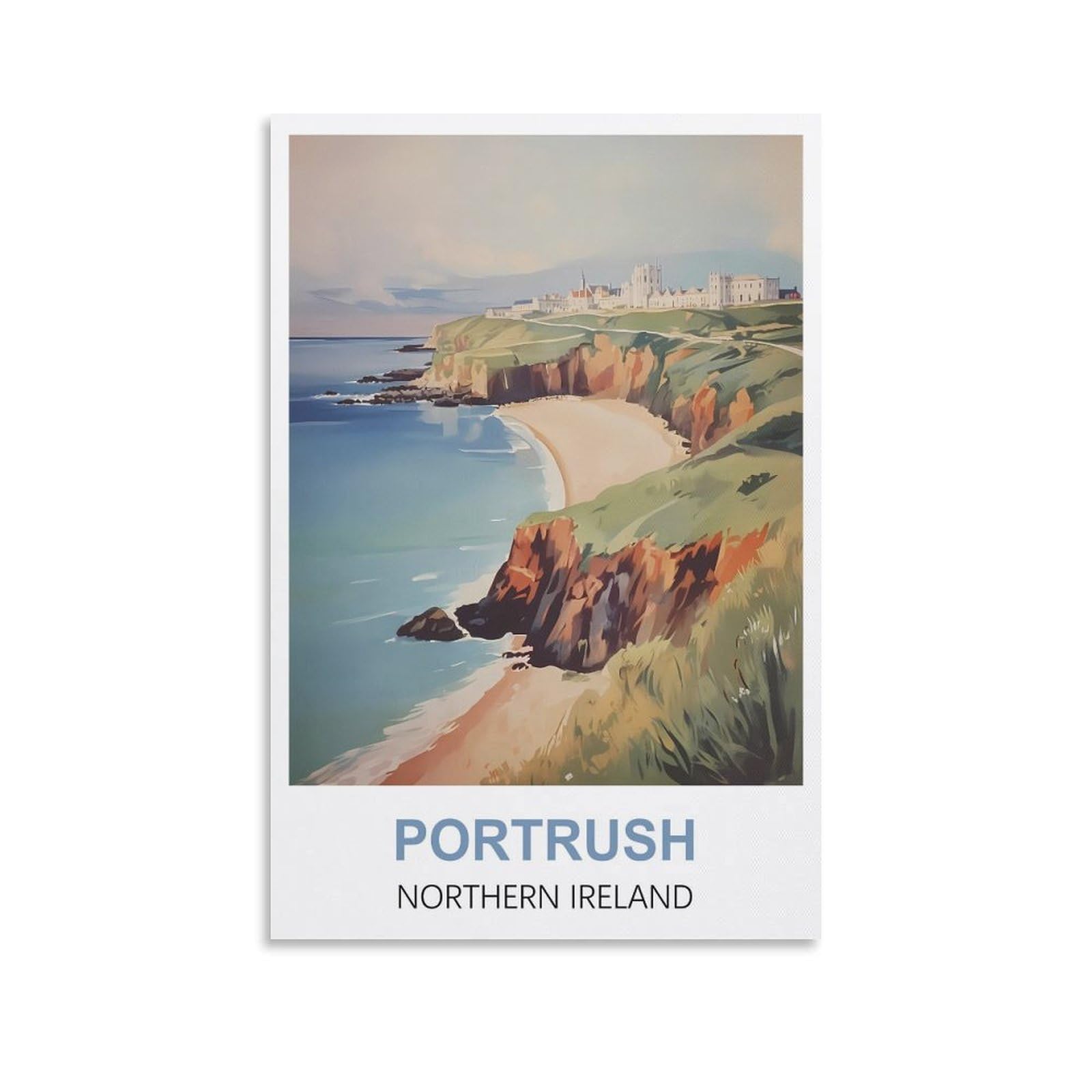 Ezmlfa A233 Easy Paint By Numbers For Adults Beginners Portrush Northern Ireland Without Frame With Brushes And Acrylic Pigment Paint By Numbers Canvas Arts Crafts 40X50cm