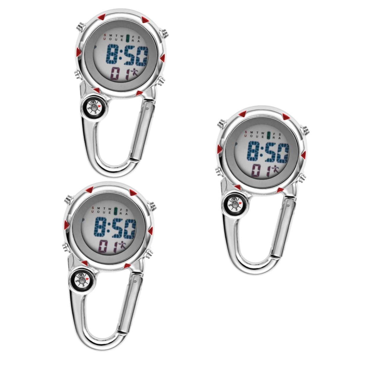 VALICLUD 3 Stück Einfaches Design Karabiner Uhr Quarzuhr Alarm Und Kompass Für Taucher