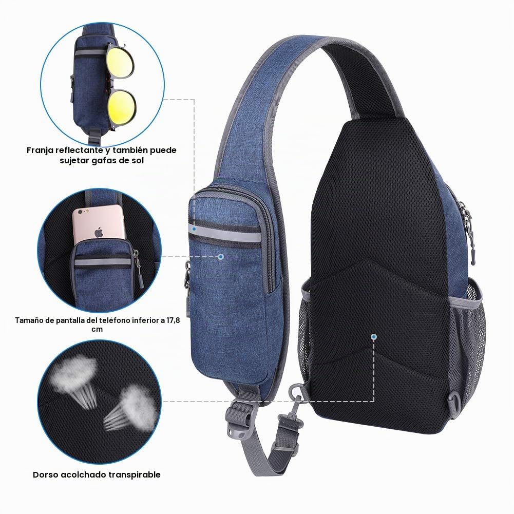 Waterfly Mochila Cruzada Pecho Mochila Bandolera para Ciclismo Senderismo Casual Hombre y Mujer