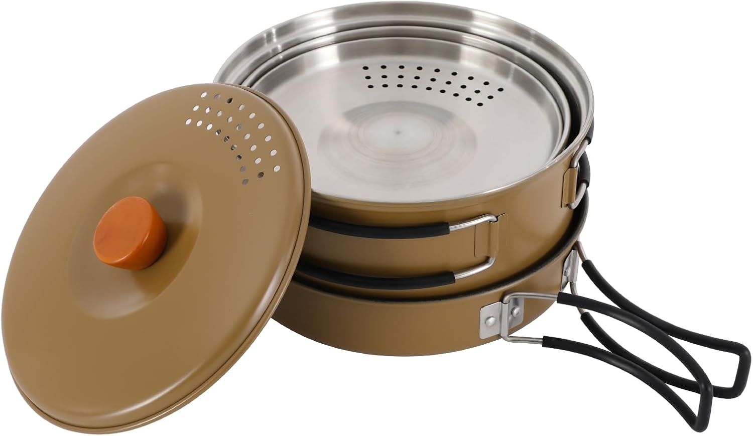 Lightweight Camping Cookware Set, 6-Piece Backpacking Cookware with Non-Stick Pot & Pan, Portable Mess Kit Includes Utensils & Carrying Bag, Compact for Hiking, Backpacking, Camp Stove