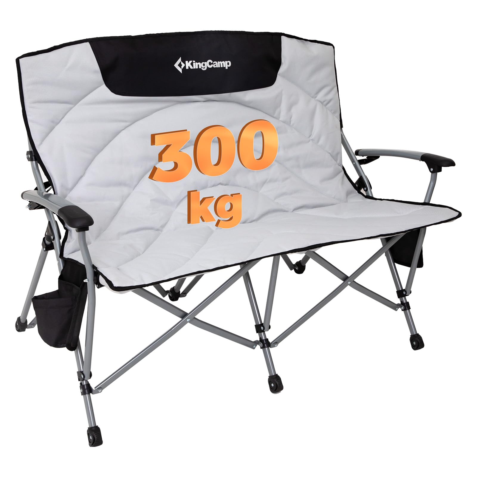 KingCamp Campingstoel, opvouwbaar, voor 2 personen, campingbank