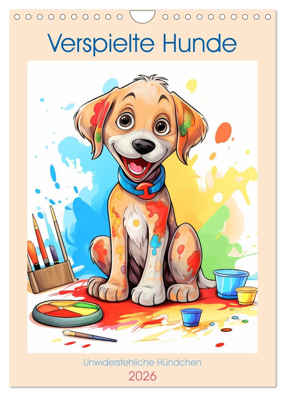 Playful dogs UK-Version (Wall Calendar 2026 DIN A4 Portrait), CALVENDO 12 Month Wall Calendar