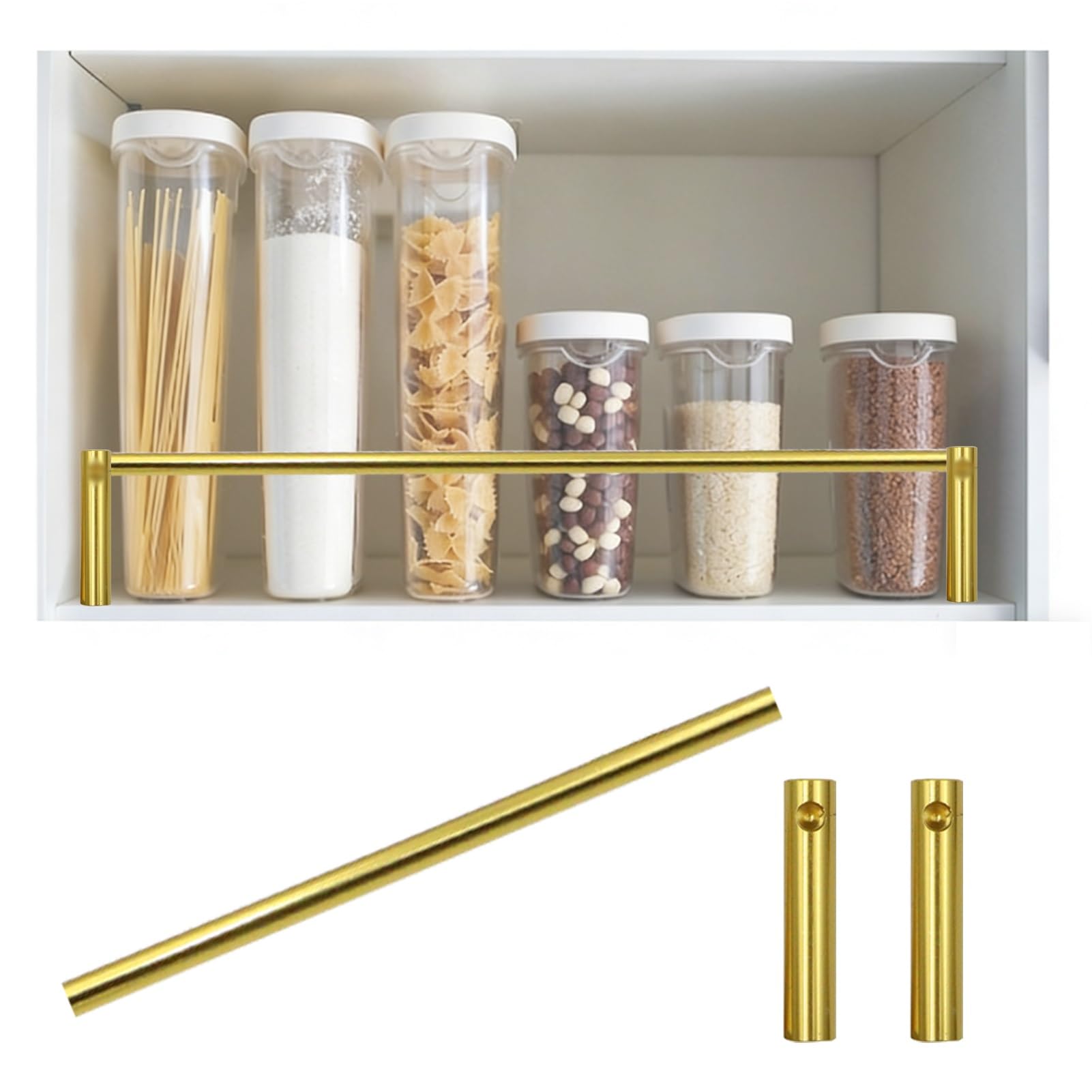 Rieles de metal para cocina plateados, juego de valla versátil de 55 cm para estantes modernos