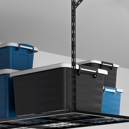 Miniatura 7 de DNIWTSAE Estante de almacenamiento de techo ajustable de 2 x 5.5 pulgadas, 66 pulgadas de largo x 24 pulgadas de ancho x 12-40 pulgadas de alto,