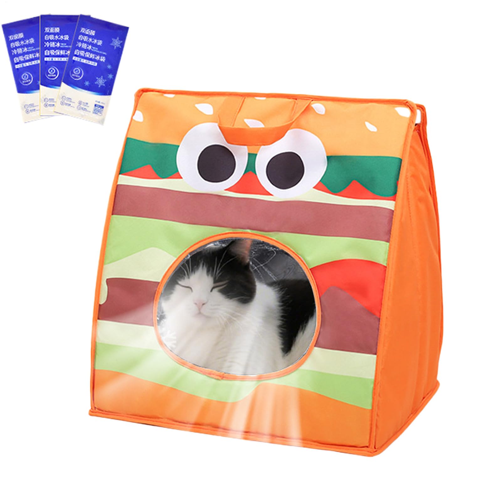 Sac de transport pour chat refroidissant et pliable avec poche de glace intégrée
