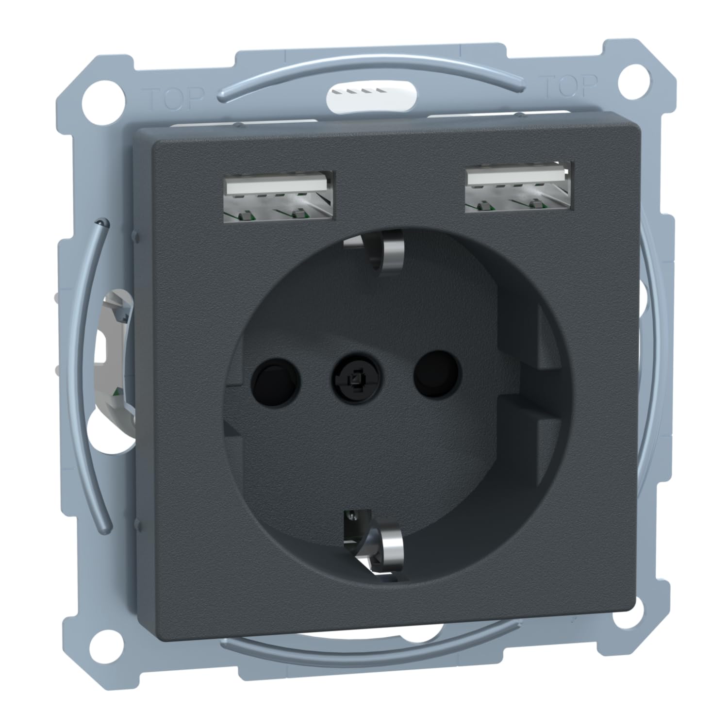 LifeSpace MTN2366-0414 Schuko + 2 cargador USB 2.4A eleg Antrac