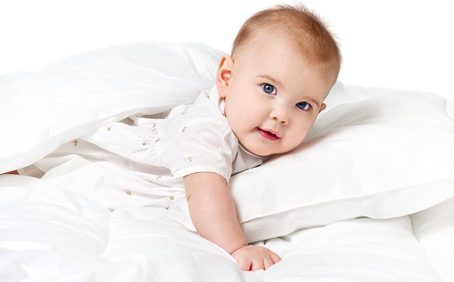 L’cozee ,Alpine All Season White Down Alternative Quilted Comforter, 100% Egyptian Cotton Cover, Plush Fill, Boxed Stitched Design, Crib - Baby - Toddler Size