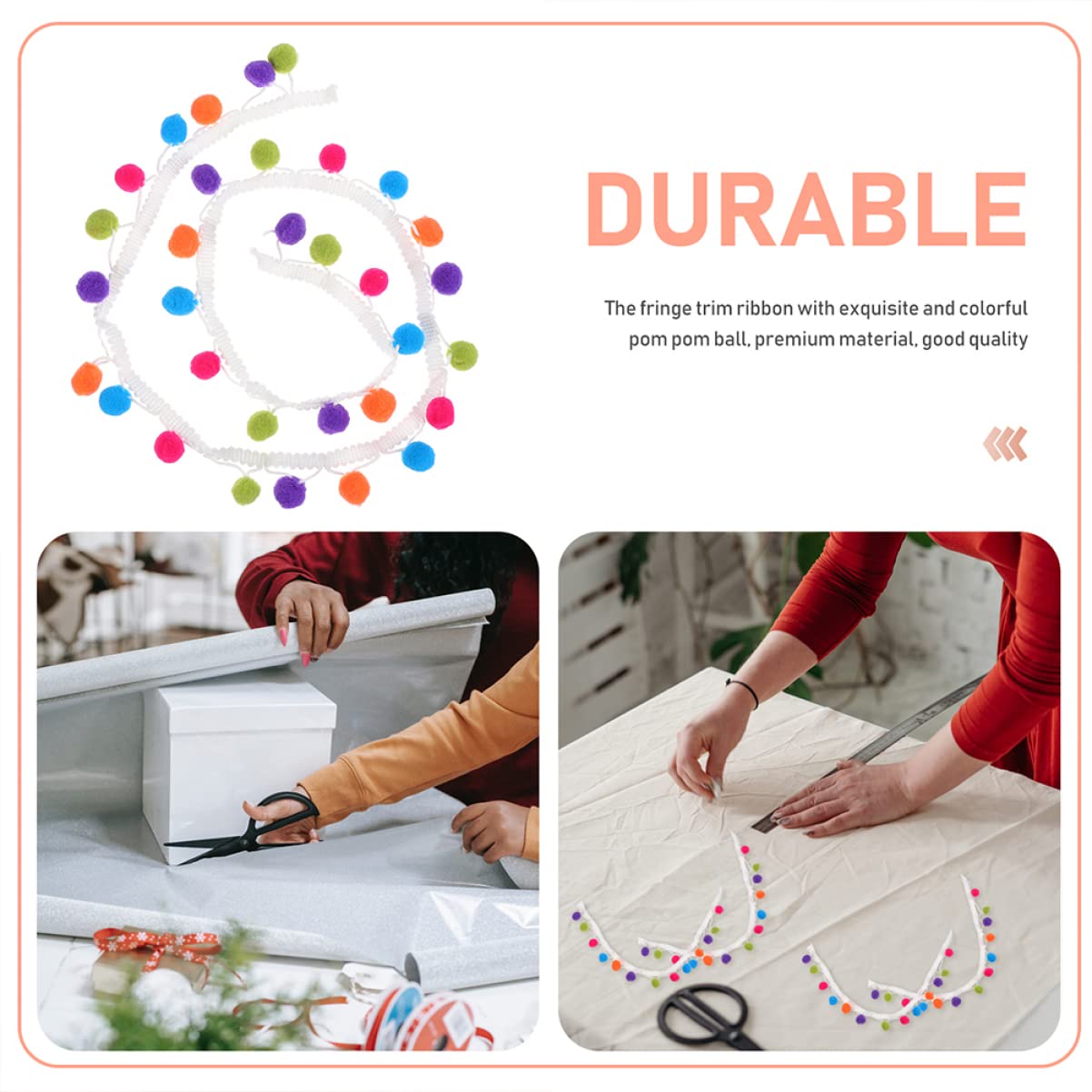 SHINEOFI 32kawałki Sztuk Dekoracyjnych Taśm z Pomponami Kolorowe Akcesoria Do Szycia Do Ozdabiania Ubrań i Projektów Rękodzielniczych