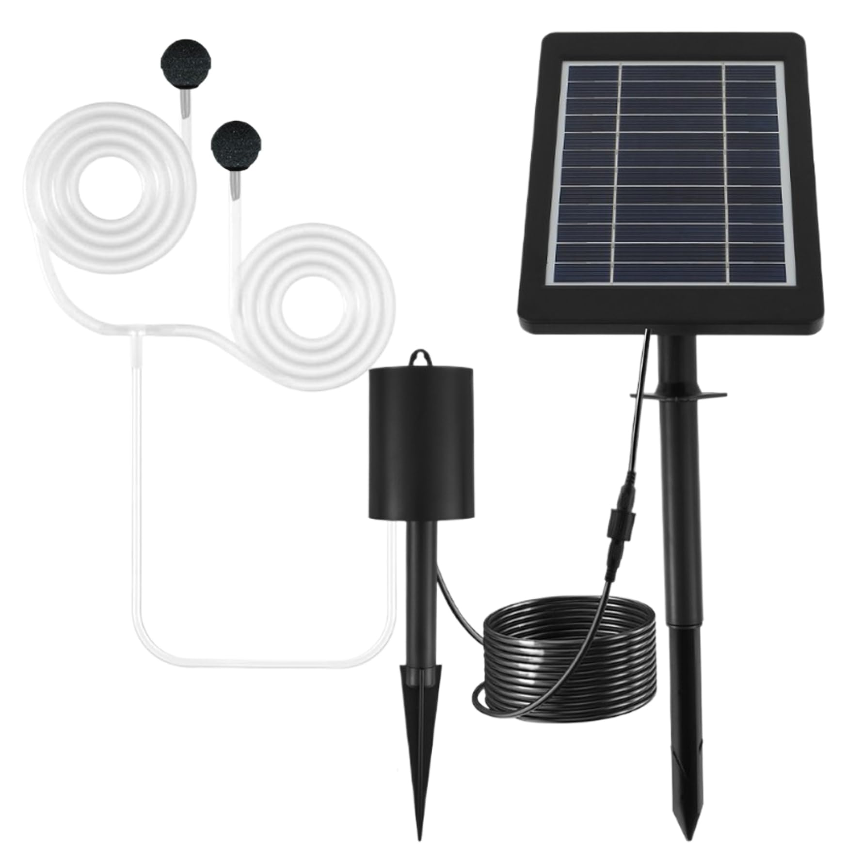 Aérateur à air étang solaire 4W extérieur pompe oxygénation avec pierres à bulles