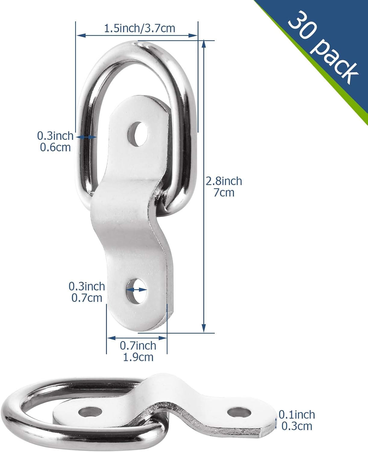 Dリングタイダウンアンカー 1/4インチ 高耐久トレーラータイダウンフック ステンレススチール表面フロアマウントフック ラッシングリ