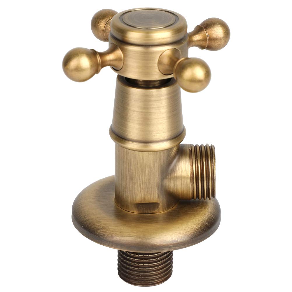 Valve d'angle en cuivre complet universelle froid et chaud antirouille antiseptique design rétro pour robinets multiples salle de bains cuisine avec contrôle d'eau précis et durable