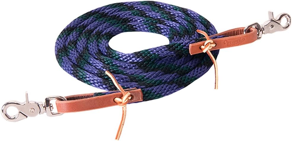 Weaver Poly Nylon Roper Reins - Size:3/8x8 Color:Purple/Hunter Green/Black