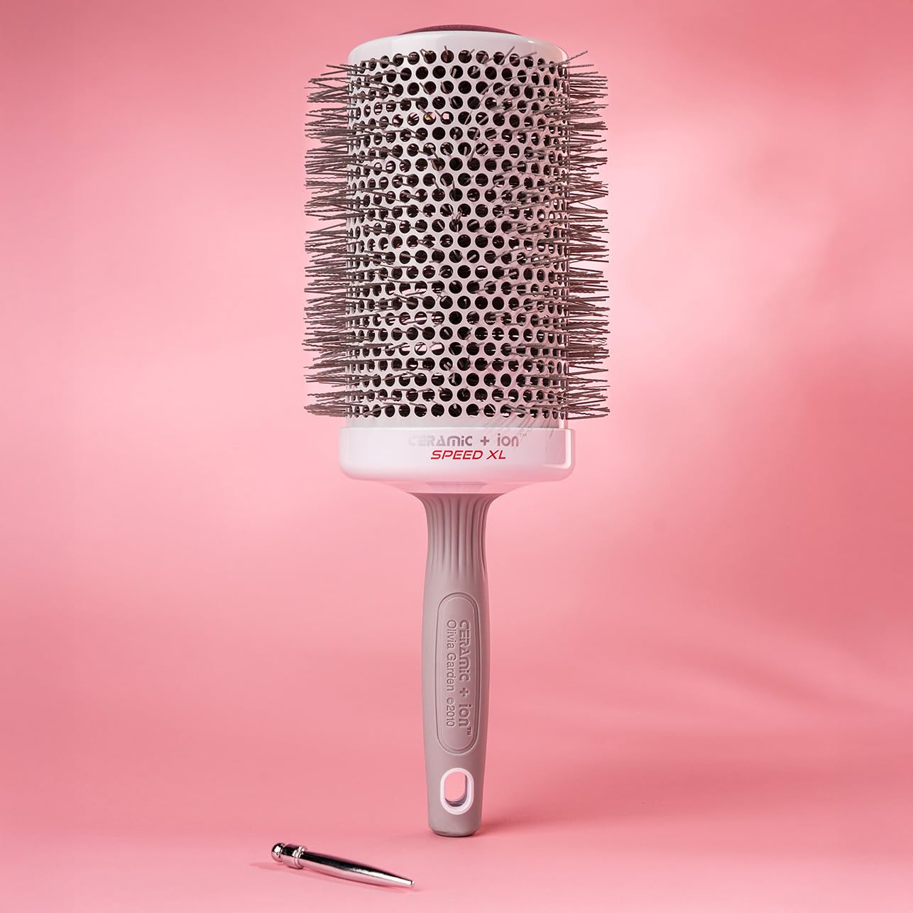 Olivia Garden Ceramic + Ion Speed XL - Extra-Long Round Thermal Hair Brush - Not Electrical - Professional Blowout Brush for Normal to Thick Hair