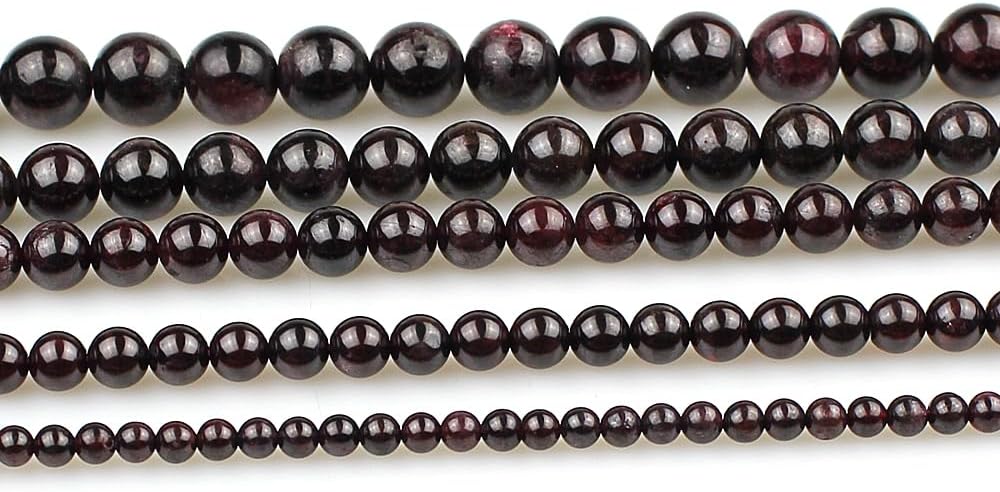 MJDCB Natural Stone Beads Garnet Round Loose Beads for Jewelry Making DIY Bracelet Necklace (6mm) - Image 5