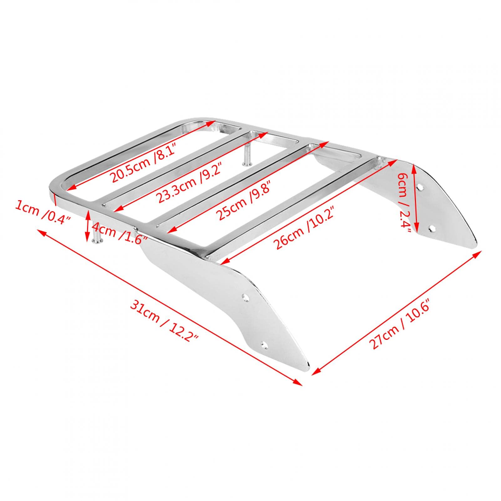 Portaequipajes Trasero para, Staffa per Bagagli Posteriore Cromato per Shadow VT750 C2 1997-2003, Estante Trasero Resistente per Equipaggi, Facile da Installare, per Viaggi e Uso Quotidiano