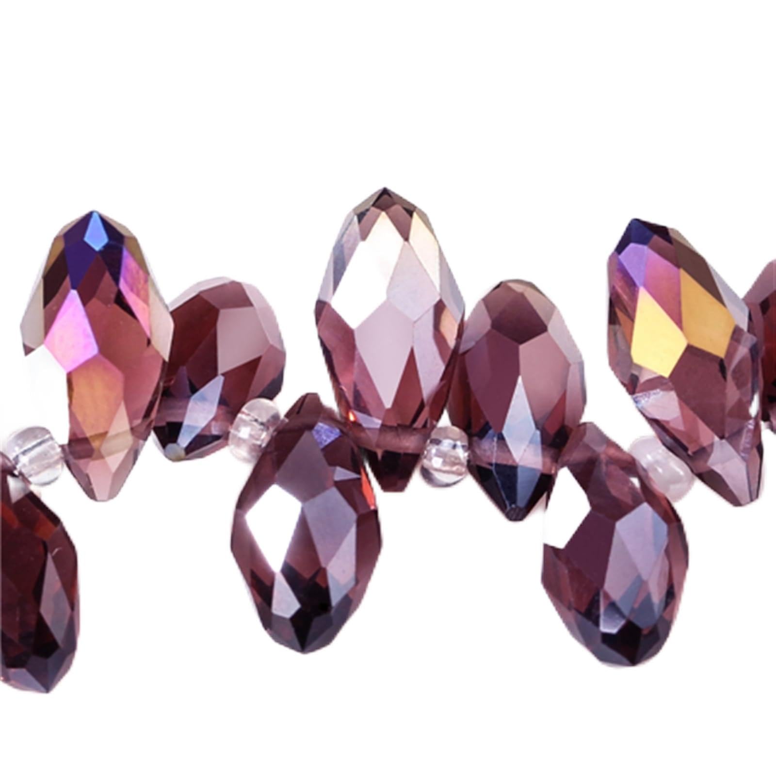 JINFEUGE 50Pcs Austrian Clear Teardrop Crystal Beads,for Jewelry Making Earrings Women DIY Perles Briolette Faceted Glass Beads/Z011Ab_8*13.0Mm 50Pcs