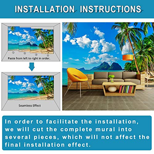 Zszhi Wall Mural Peel And Stick 3D Removable Wallpaper - Green Peacock Feather Art - Wall Art Self Adhesive Modern Home Decor For Living Room Dining Room Bedroom Office #TOP5