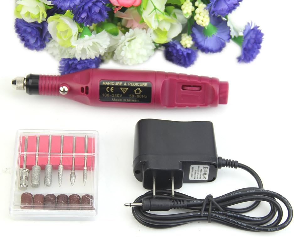 YSTD US Plug 110V 220V Pedicure Electric Drill Nail Pen Machine Set Manicure Kit Tool (Electric Manicure tool)