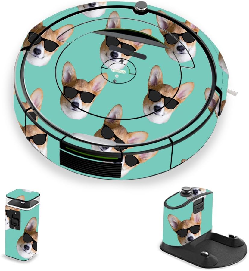 MightySkins Skin Compatible with iRobot Roomba 690 Robot Vacuum - Cool Corgi | Protective, Durable, and Unique Vinyl Decal wrap Cover | Easy to Apply, Remove, and Change Styles | Made in The USA